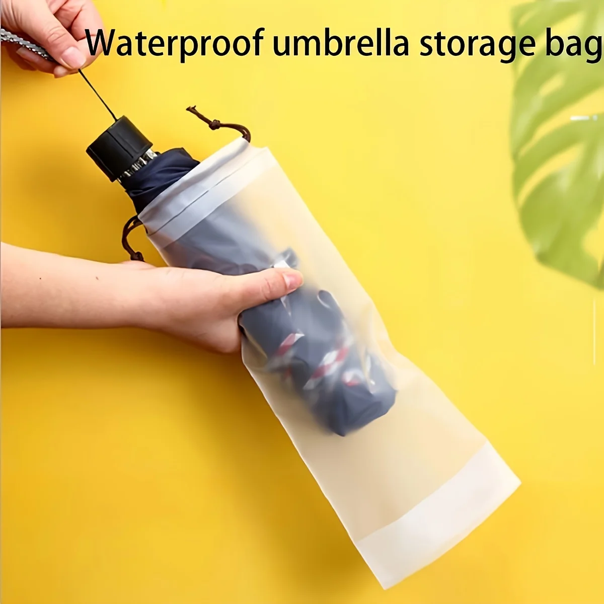 Plastic thickened frosted drawstring pocket Waterproof drawstring bag for car wet umbrella bag translucent bag three packs