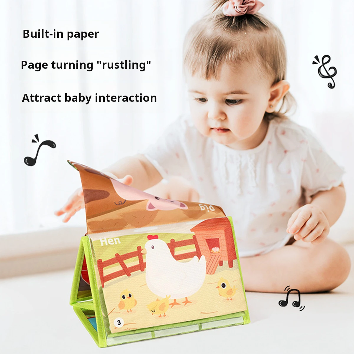 아기 하피 거울 조기 교육 동물 달력 헝겊 책 아기 흑백 계몽 3 차원 어린이 장난감