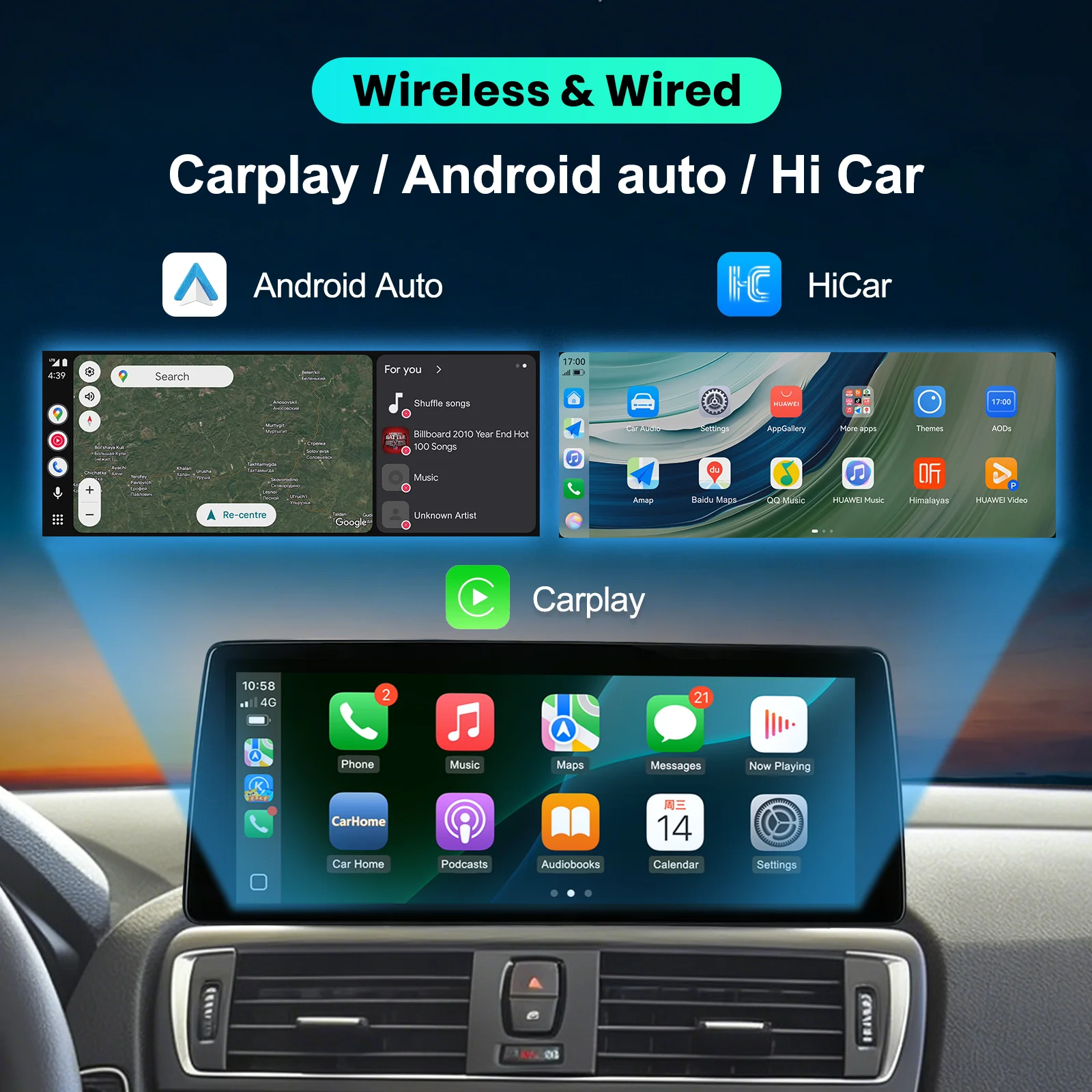 12.6 Inch Linux Screen Upgrade For BMW 2 Series F45 F46 2014-2018 NBT System Wireless CarPlay Android Auto Retain Original