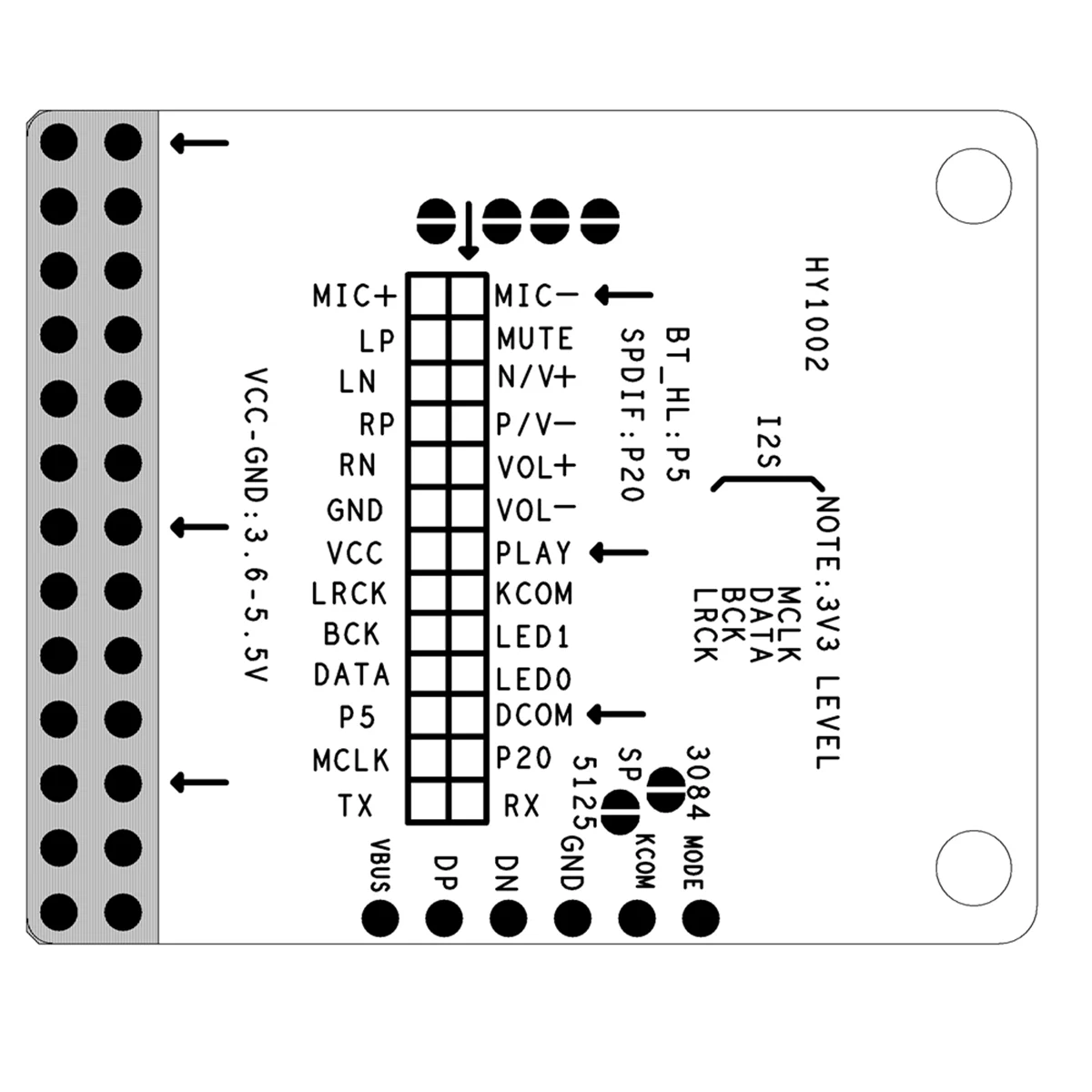 

Новый 3C-QCC3034 Bluetooth 5.1 стерео аудио модуль + антенна DC3.6-5.5V APTXHD без потерь I2S выход/AAC//APTXHD с вызовом
