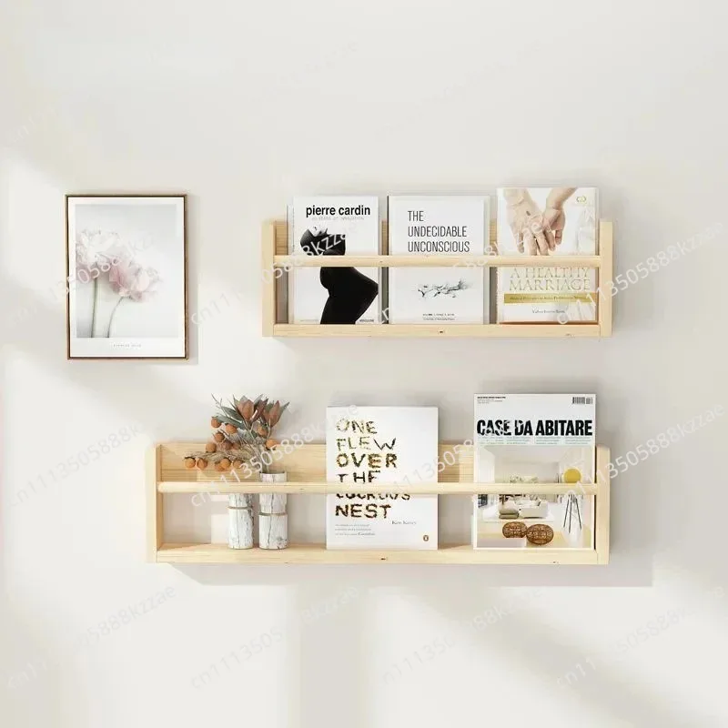 Wood Floating Shelves Wall Nursery Book Shelves Kids Bookshelf for Living Room Bedroom Decor Kitchen Spice Bathroom Storage Rack