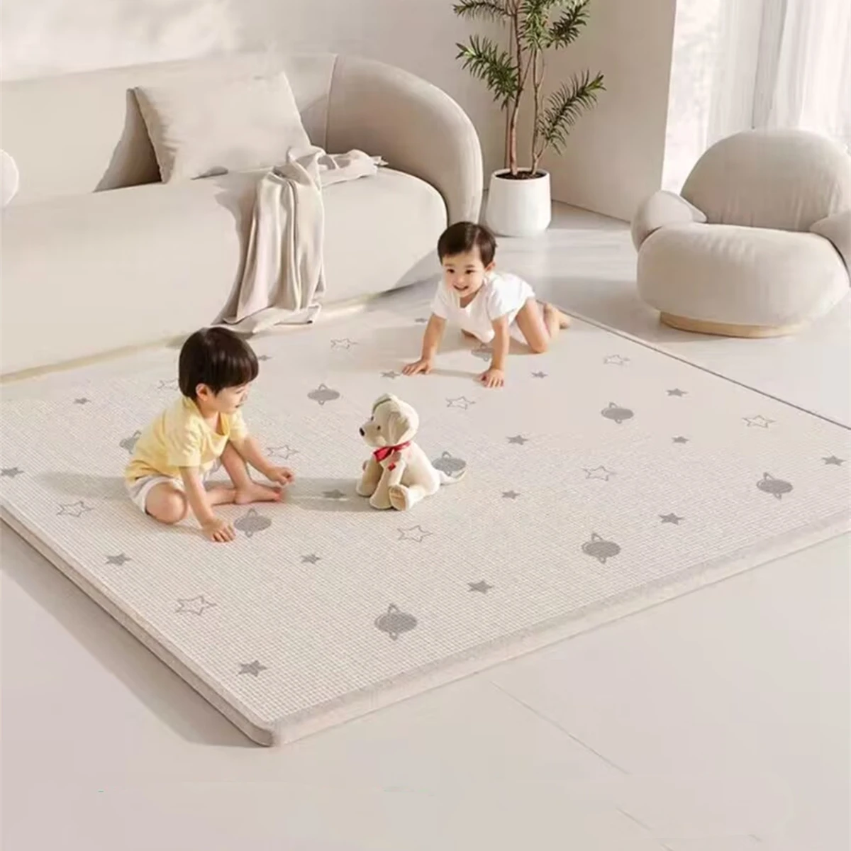 

Non-toxic Large Size Play Mat for Children's Safety Mat 1cm EPE Environmentally Thick Baby Crawling Play Mats Folding Mat Carpet
