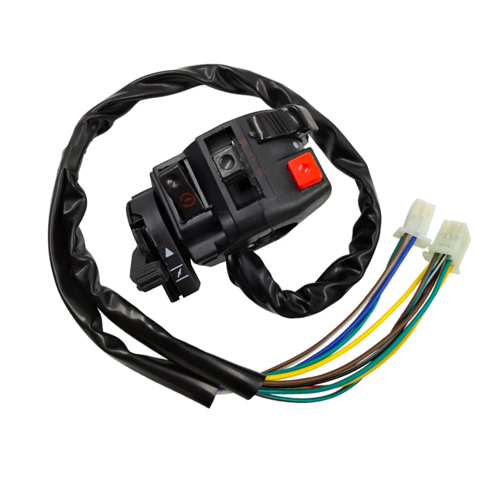 Motorcycle Light Hi-Lo Beam Kill Electric Start Turn Horn 5-Function Switch with Choke Lever for ATV Quad 4 Wheeler