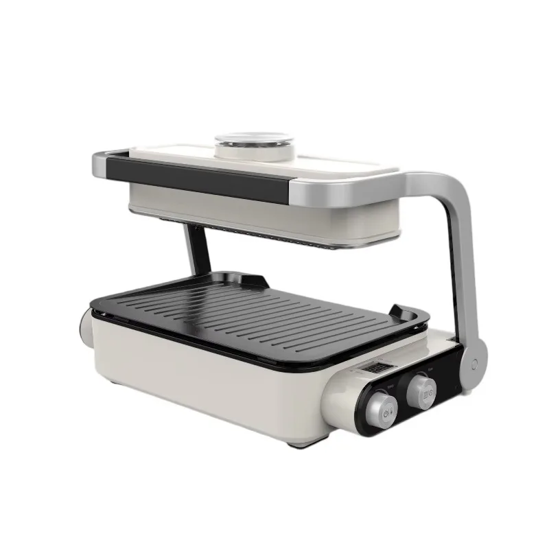 Electric BBQ Grill Pan for Outdoor Use Detachable Design French Language Temperature Control Non-Stick PTFE for Household Use