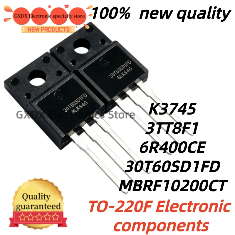 5pcs 100% New SGT30T60SD1FD 30T60SD1FD K3745 2SK3745 3TT8F1 MBRF10200CT 6R400CE IPA60R400CE TO-220F Electronic components