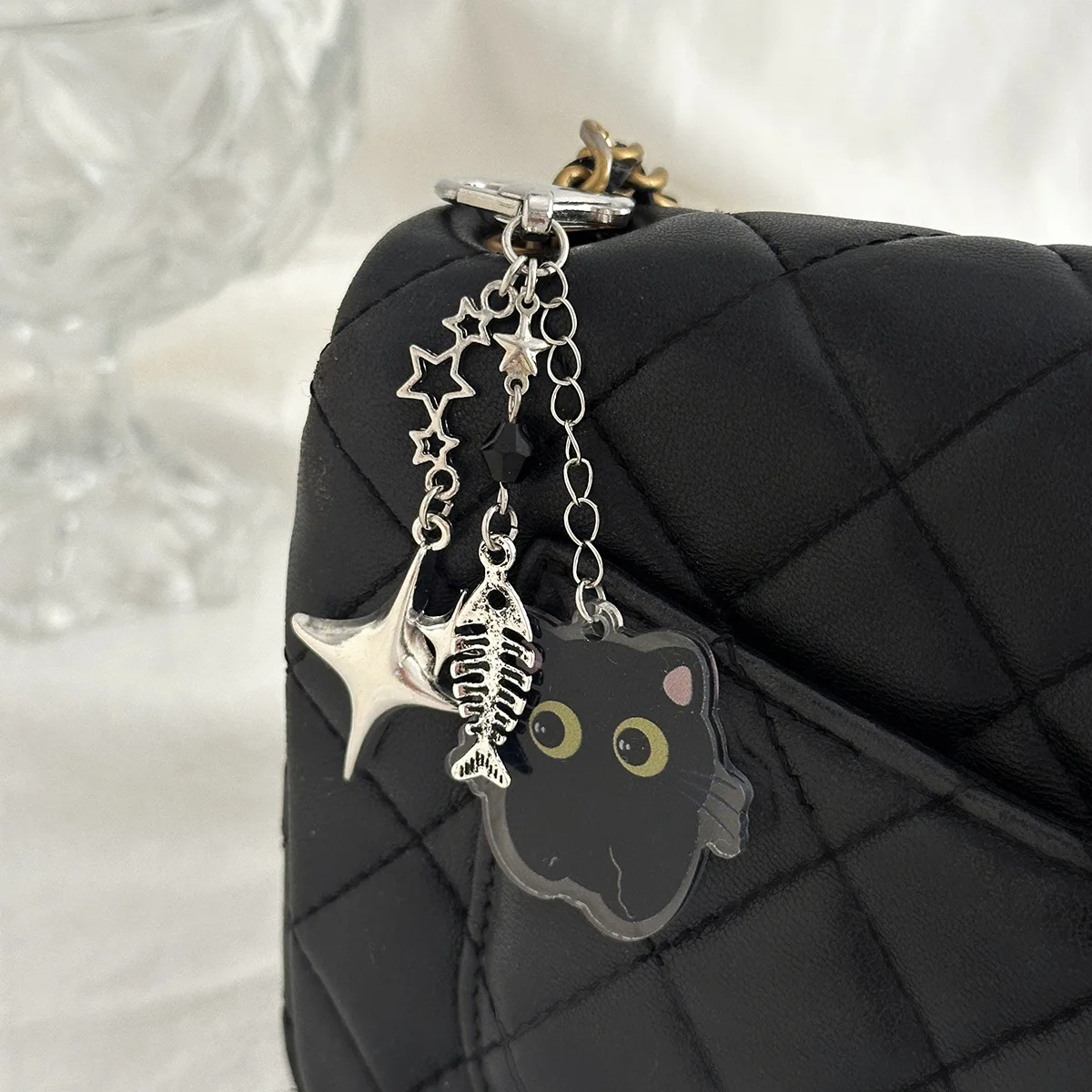 لطيف Fibone عقدة المفاتيح عبر الحدود مجوهرات بسيطة Ins القلب aped حقيبة سلسلة معلقة الديكور سبيكة Pla...