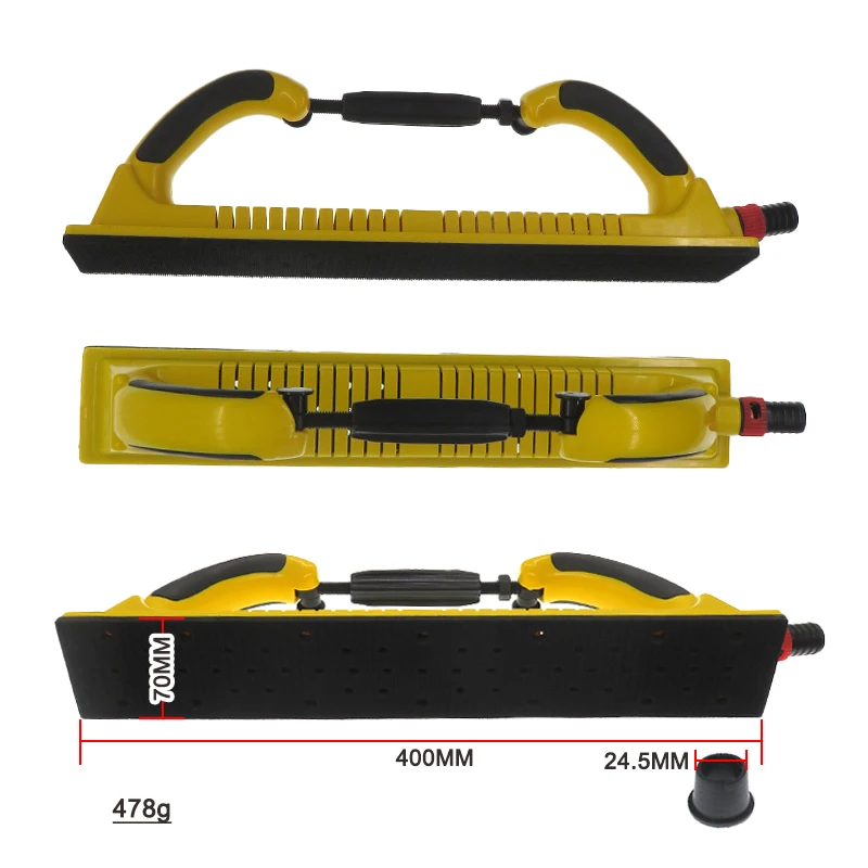 2-3/4" x 15-3/4" Adjustable Dust Free Longboard Hand Sanding File Block with Hook and Loop Backing for Automotive,Woodworking