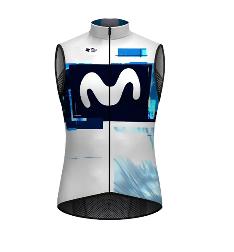 Windproof 2025 MOVISTARful Team Sleeveless Cycling Jacket Vest Gilet Mtb Clothing Bicycle Maillot Ciclismo