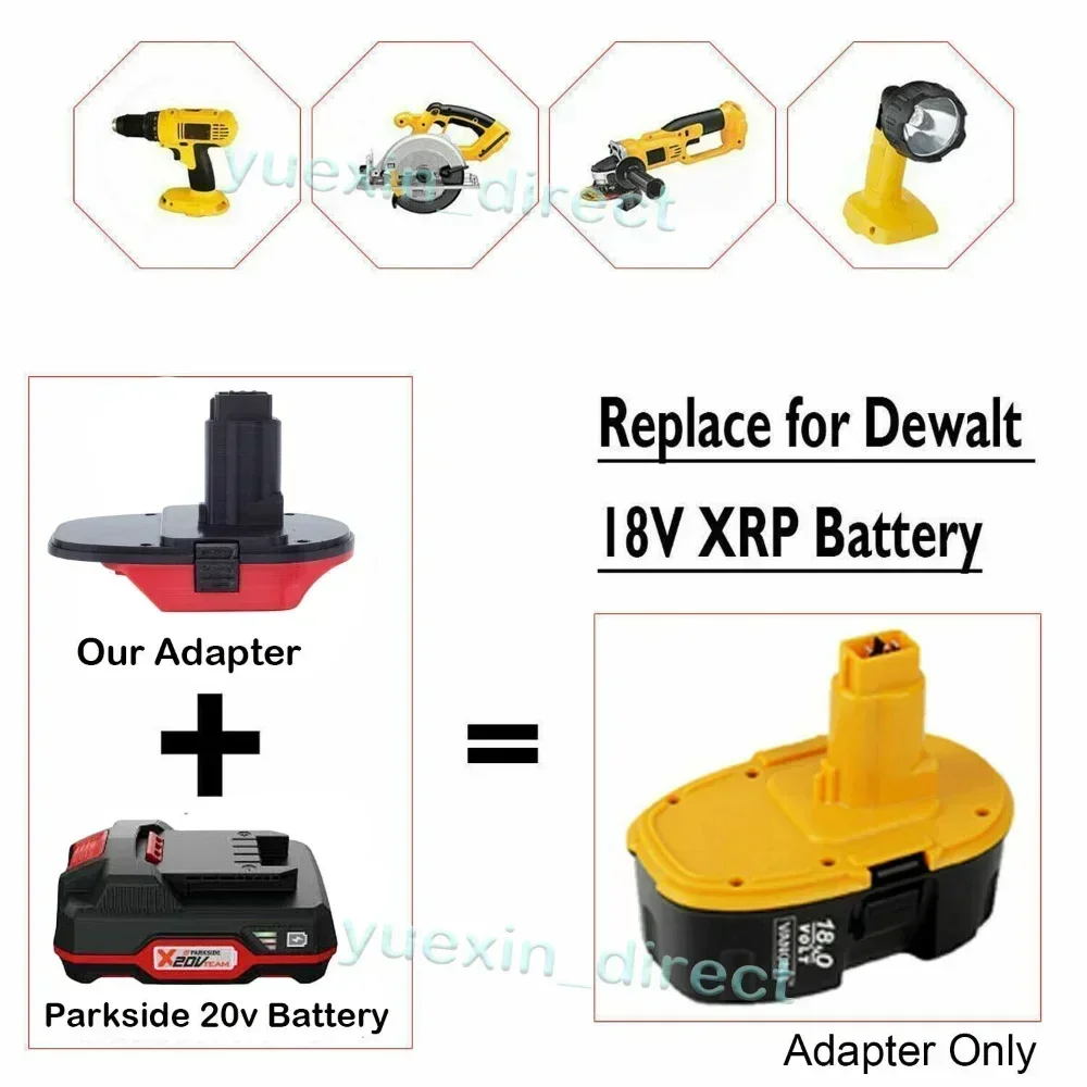 Imagem -03 - Adaptador para Lidl Parkside X20v Equipe Li-ion para Dewalt Substituir para Dewalt 18v Xrp Ni-cd Ni-mh Bateria sem Bateria