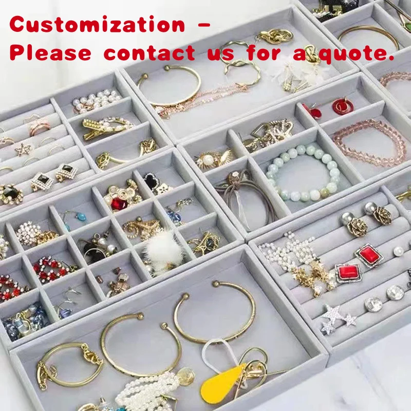 

custom.Drawer Partition Jewelry Box Compartmentalized Storage Box with Built-in Trays Necklace and Ring Organizer