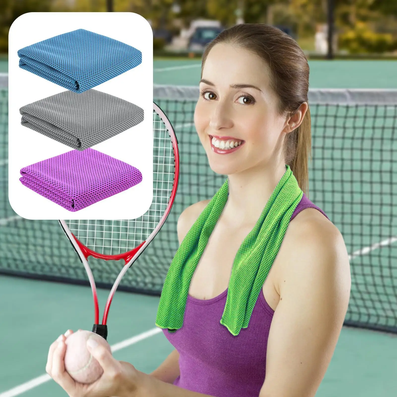 مناشف التبريد للرقبة، منشفة تبريد خارجية، لفافة ثلج، قماش ماص للعرق لليوجا وبستاني الشاطئ والمشي لمسافات طويلة وسيارة الربيع