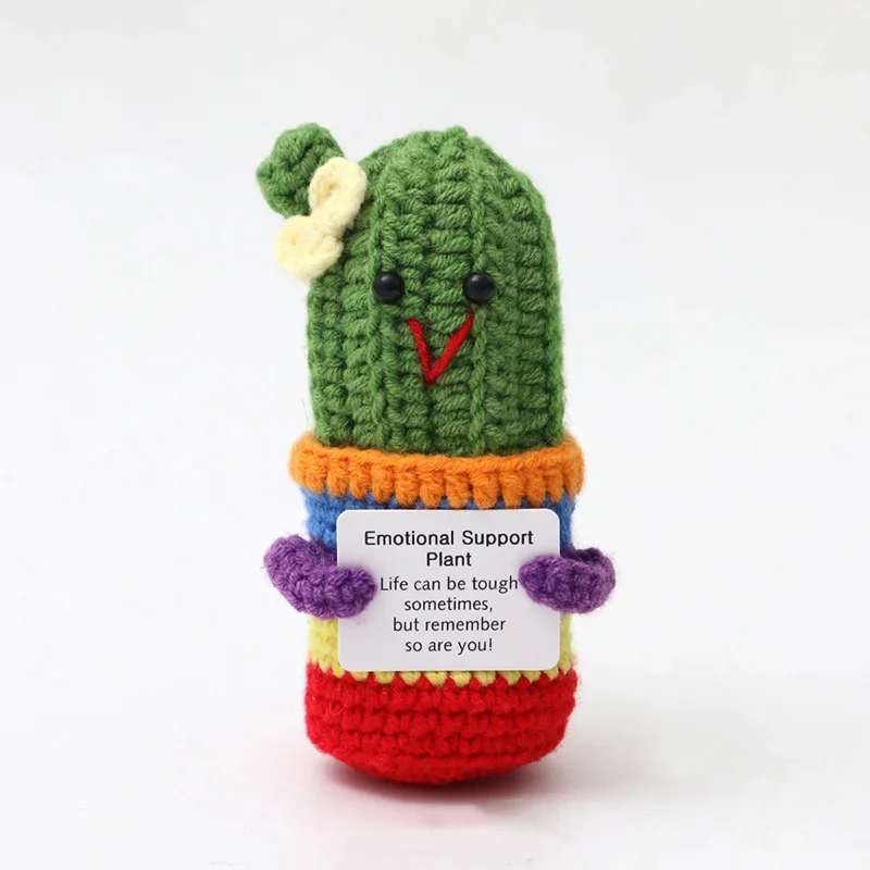 

Positive Energy Bee Hug Pocket Doll Mini Handmade Plush Wool Knitting Doll With Card Funny Christams Gift Home Room Decoration