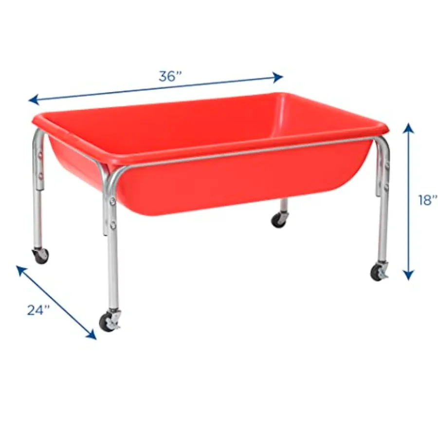 's Factory Medium Sensory Table 18″ Height Sandbox Water Table for Red