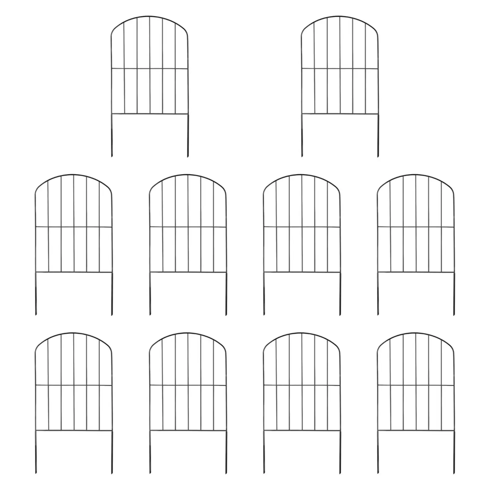 

10Pcs Decorative Garden Fence Panels Patio Backyard Outside Outdoor Animal Barrier Fences for Stairs Door Flower Bed Dogs Bunny