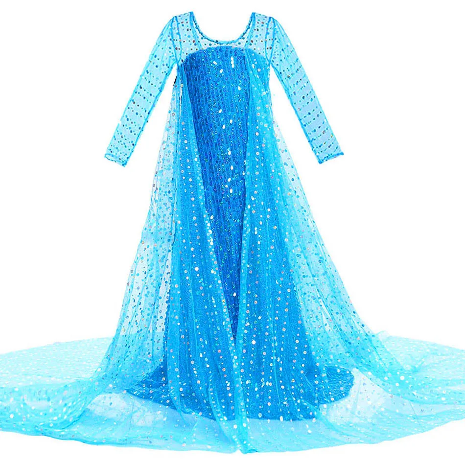 Children Elsa Performance Clothing Little Girls Princess Halloween Carnival Party Cinderella Sequin Multiple Color Cosplay Dress