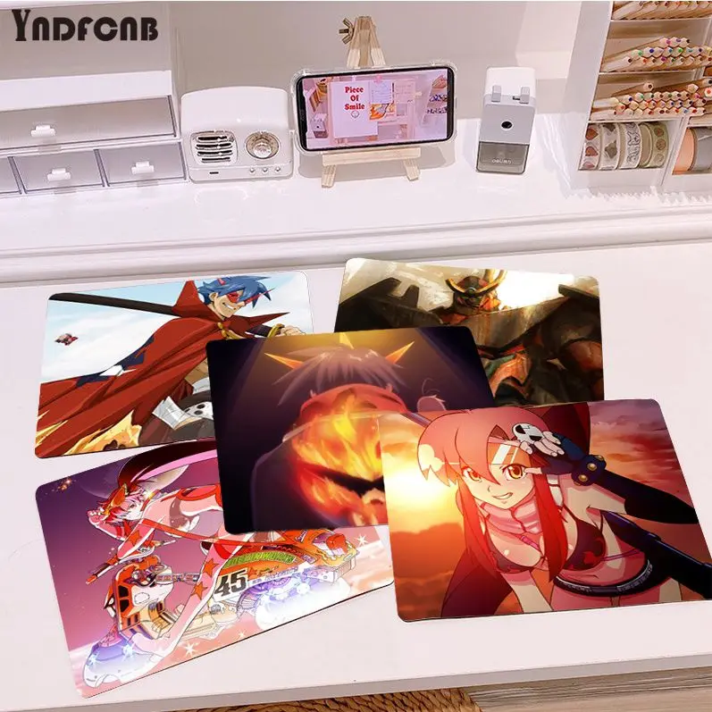 

Gurren Lagann Anti-Slip Desktop Desk Mat Kawaii Gaming Accessories Students Writing Pad For PC Desk Pad