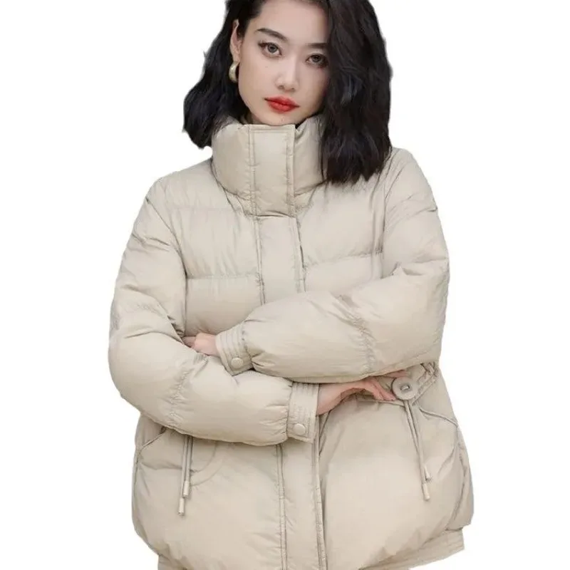 Fall Winter Korean Version High-end Down Jacket  Women Short Lapel Literary Temperament Loose Small Warm Lightweight Down Jacket