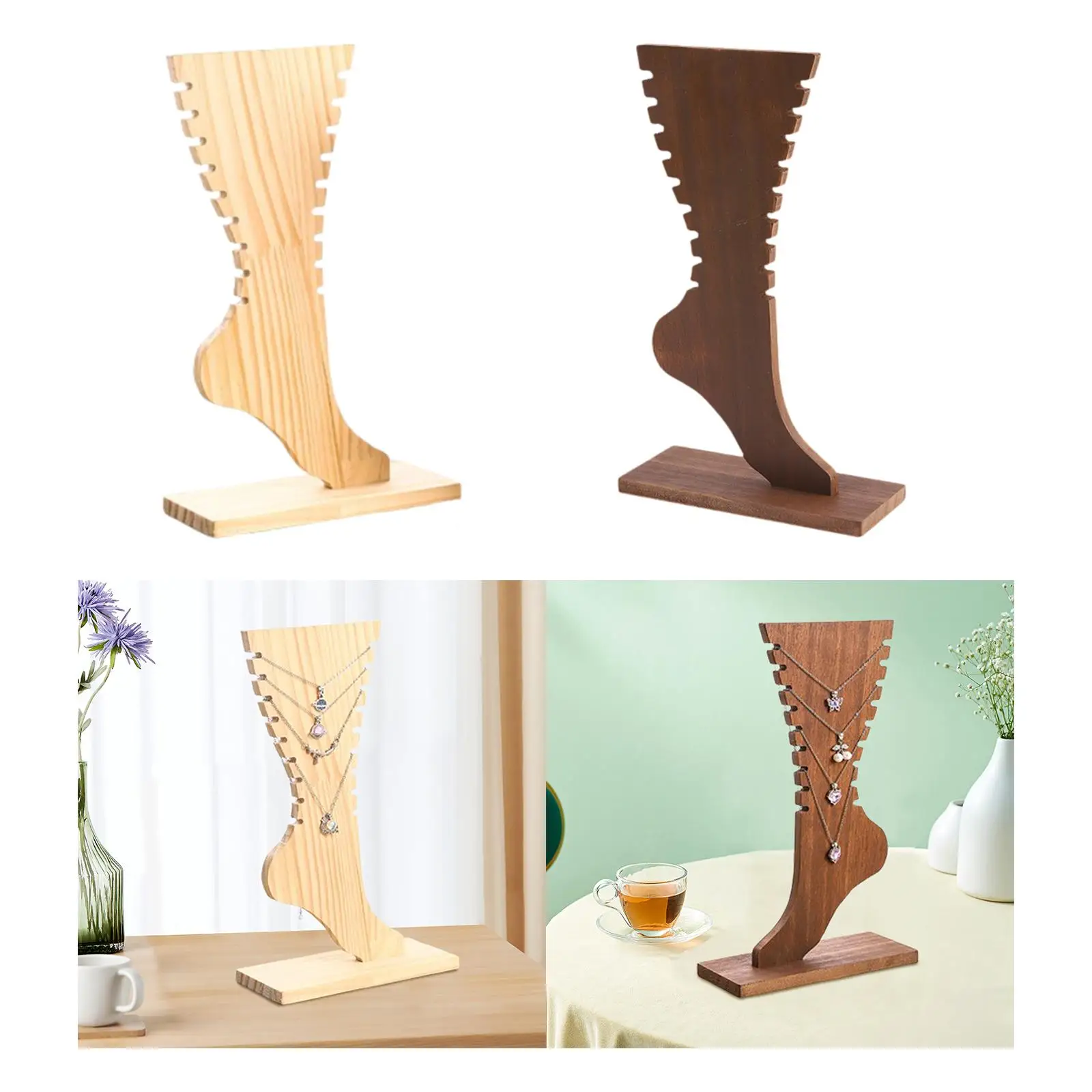 Foot Shaped Jewelry Display Stand Tabletop Jewelry Organizer Wood Bracelet Display for Dorm Counter Hotel Display Case