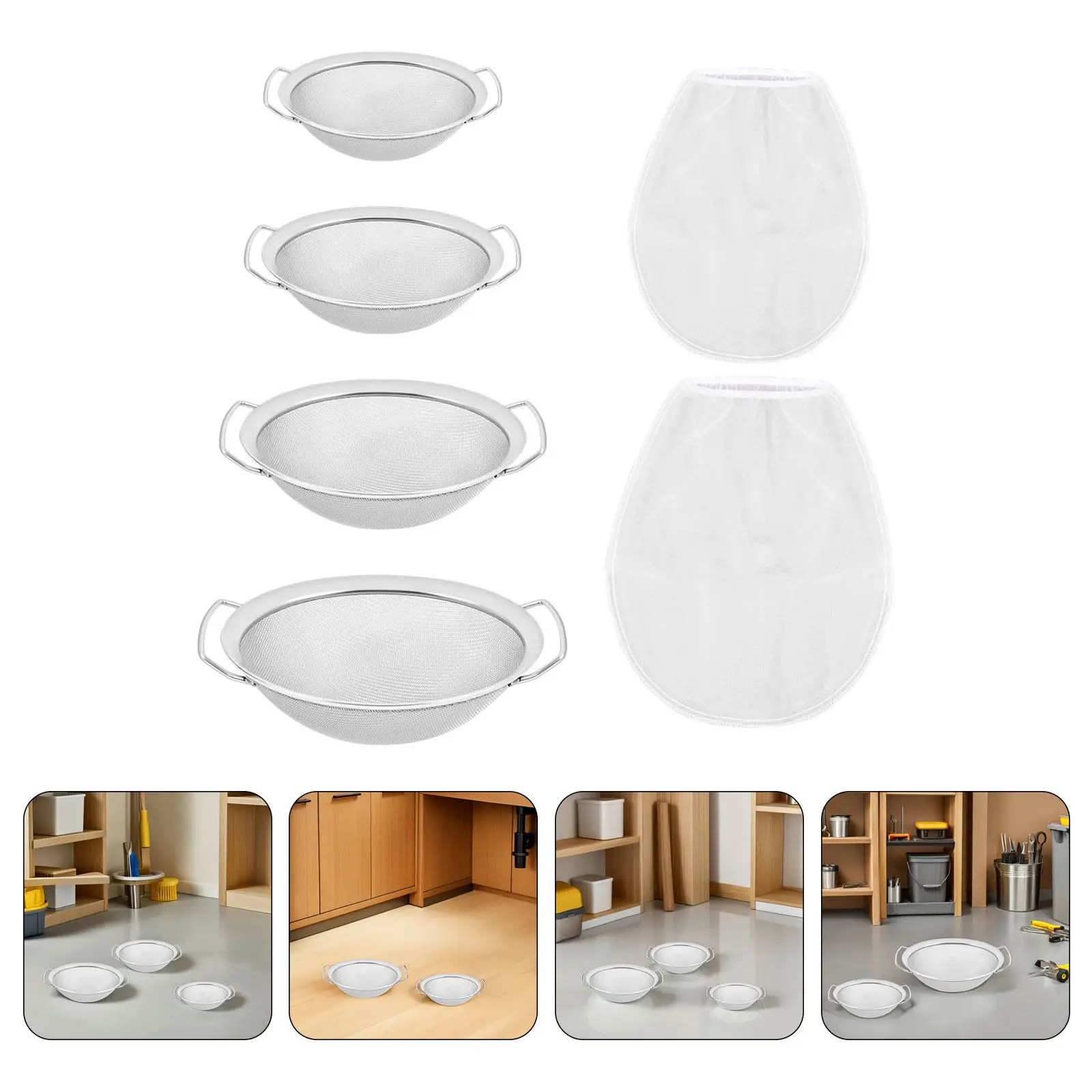 4Pcs Stainless Steel Paint Filter Strainer Set – Fine Mesh Reusable Spray Painting Filter for Car & Art Projects