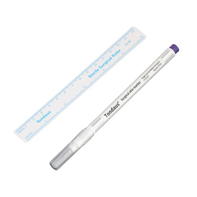 

1pc With Ruler Permanent Makeup White Medical Sterile Surgical Microblading Supplies Eyebrow Tattoo Skin Marker Pen