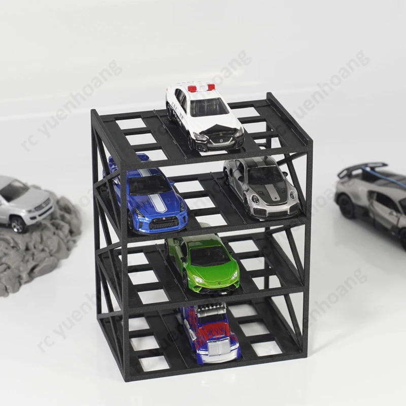1PCS 1/64 Scale Multi-Layer Model Car Display Shelf 3D Printed Hollow-out Construction Colletion Rack Organizing Toys Vehicles