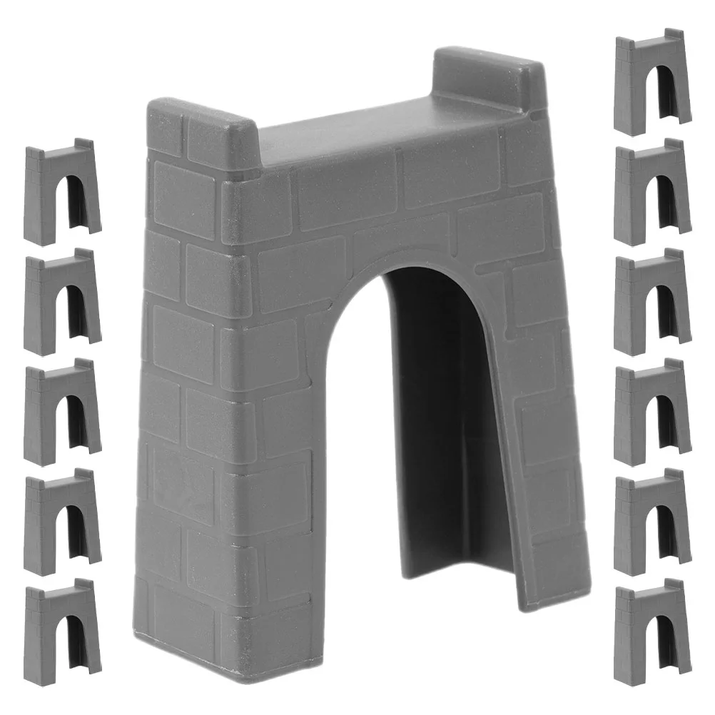 12 Pcs Train Track Accessories Playing Bridge Pier Model Railway Supports for Games Simulation Toy Grey