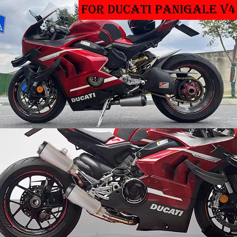 

For Ducati Panigale SUPERLEGGERA V4 V4S Escape Motorcycle Exhaust Muffler Titanium Alloy Middle Link Pipe 2 Muffler Left & Right