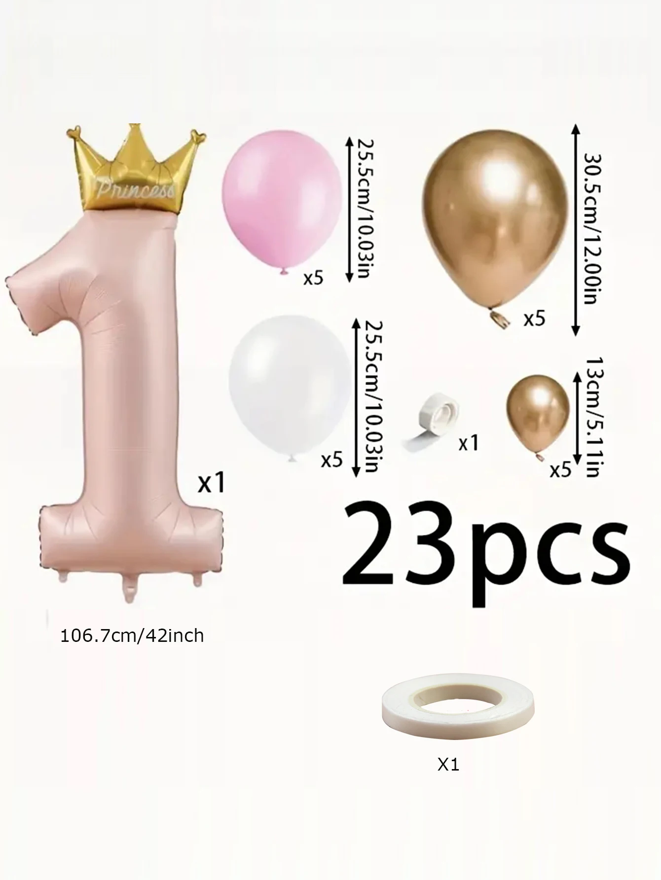 23 Stück Baby Junge Mädchen 1. Geburtstag Ballon Set Nummer 1 bis 9 Luftballons Geburtstag Party Dekorationen Kinder Baby Shower Party Dekoration – Detail 1