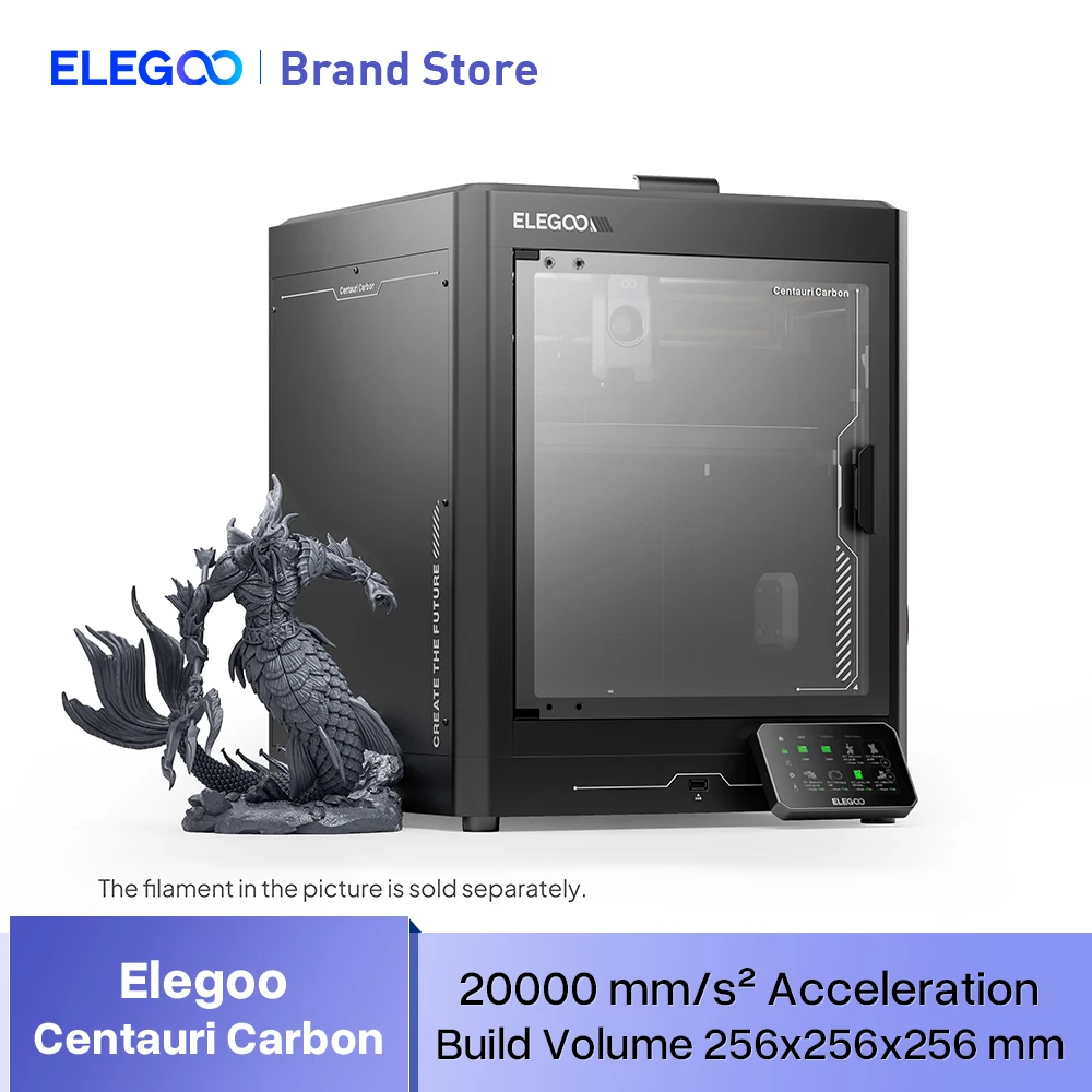 ELEGOO Centauri Carbon FDM 3D-принтер CoreXY Структура с максимальной скоростью 500 мм/с Высокоскоростной печать из коробки Объем сборки 256*256*256 мм