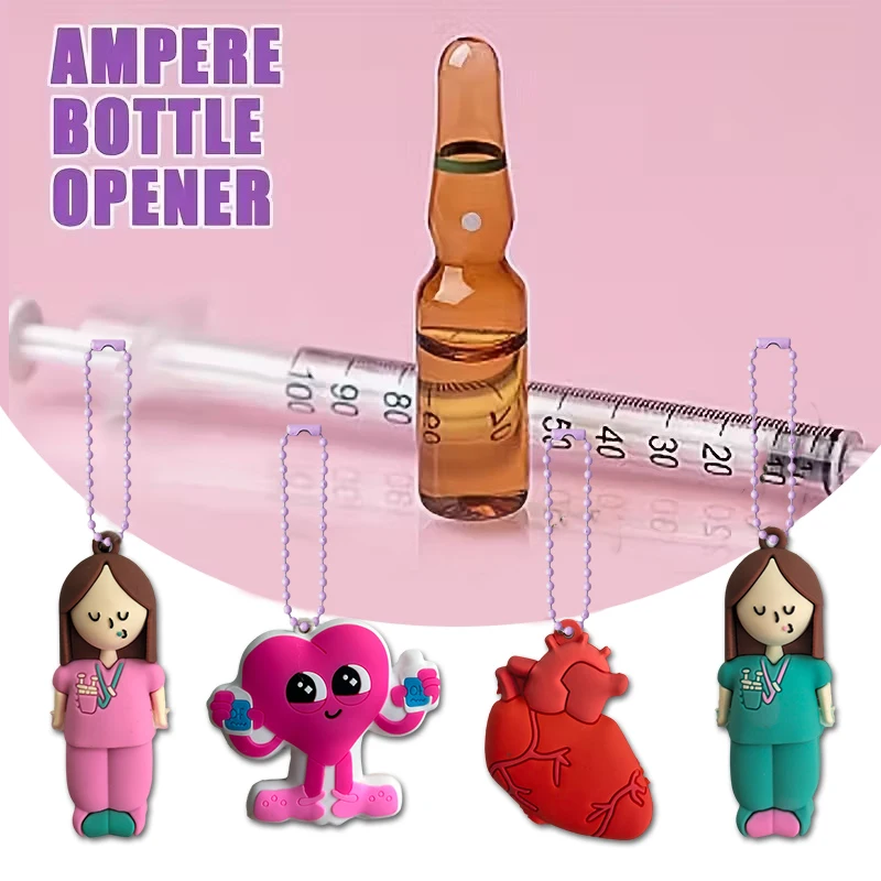 Ampoule Bottle Opener Keychain Syringe-Shaped Nurse Doctor Ampoule Bottle Opener Aid Medication Vial Breaker Tool