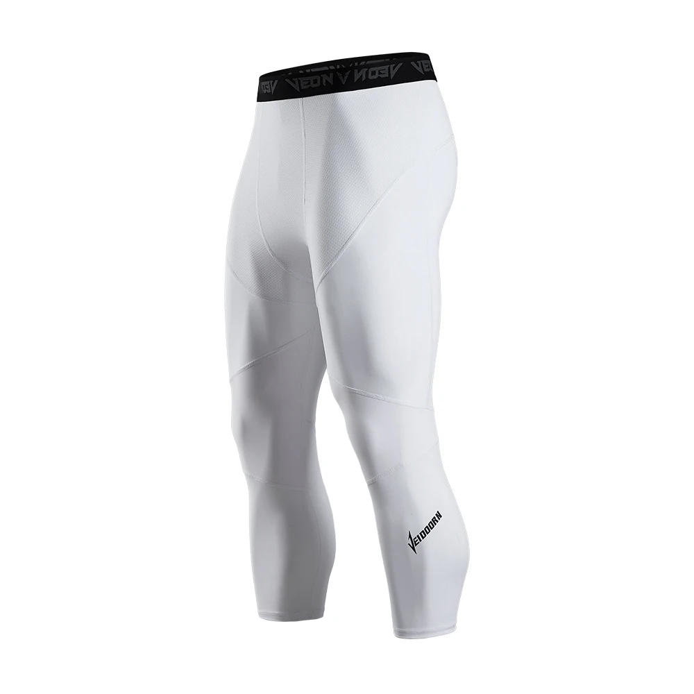 2023 3/4 Compression Pants for Men Sportswear Training Tights Gym Fitness Athletic Leggings Pants Sport Bottoms Running