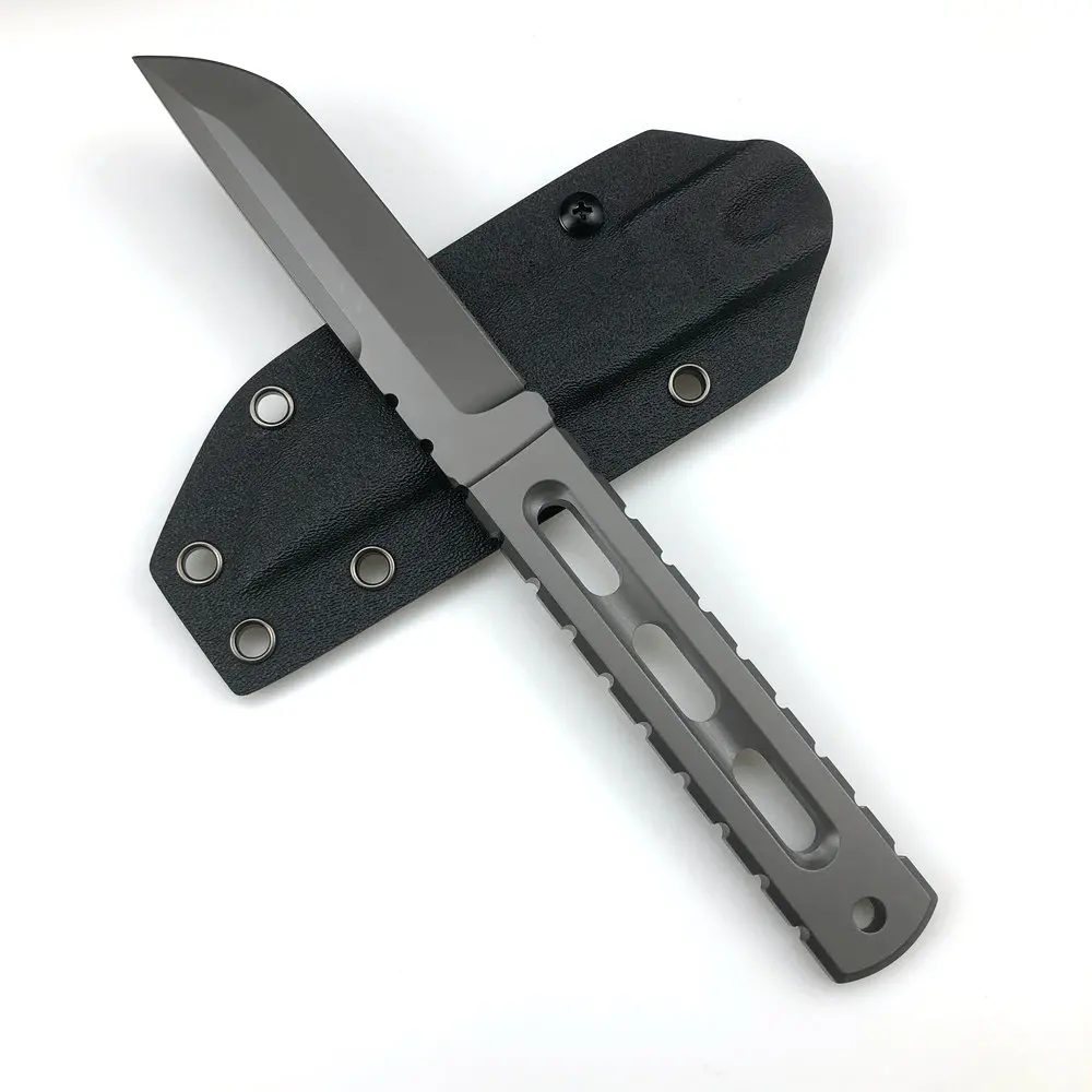 TRSKT Cool Tactical Knife AUS-10 6mm Thick Blade Outdoor EDC Hunting Camping Knife with Kydex Sheath For Gift Tool Droshipping