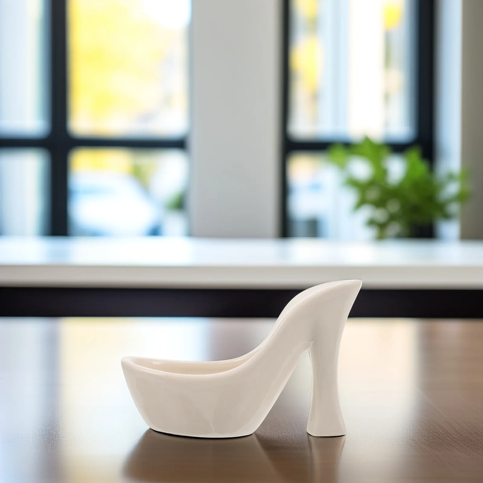 

Creative Ceramic High Heel Shaped Vase White Modern Flower Vase for Home Office Decor Tabletop Centerpiece Dried Artificial