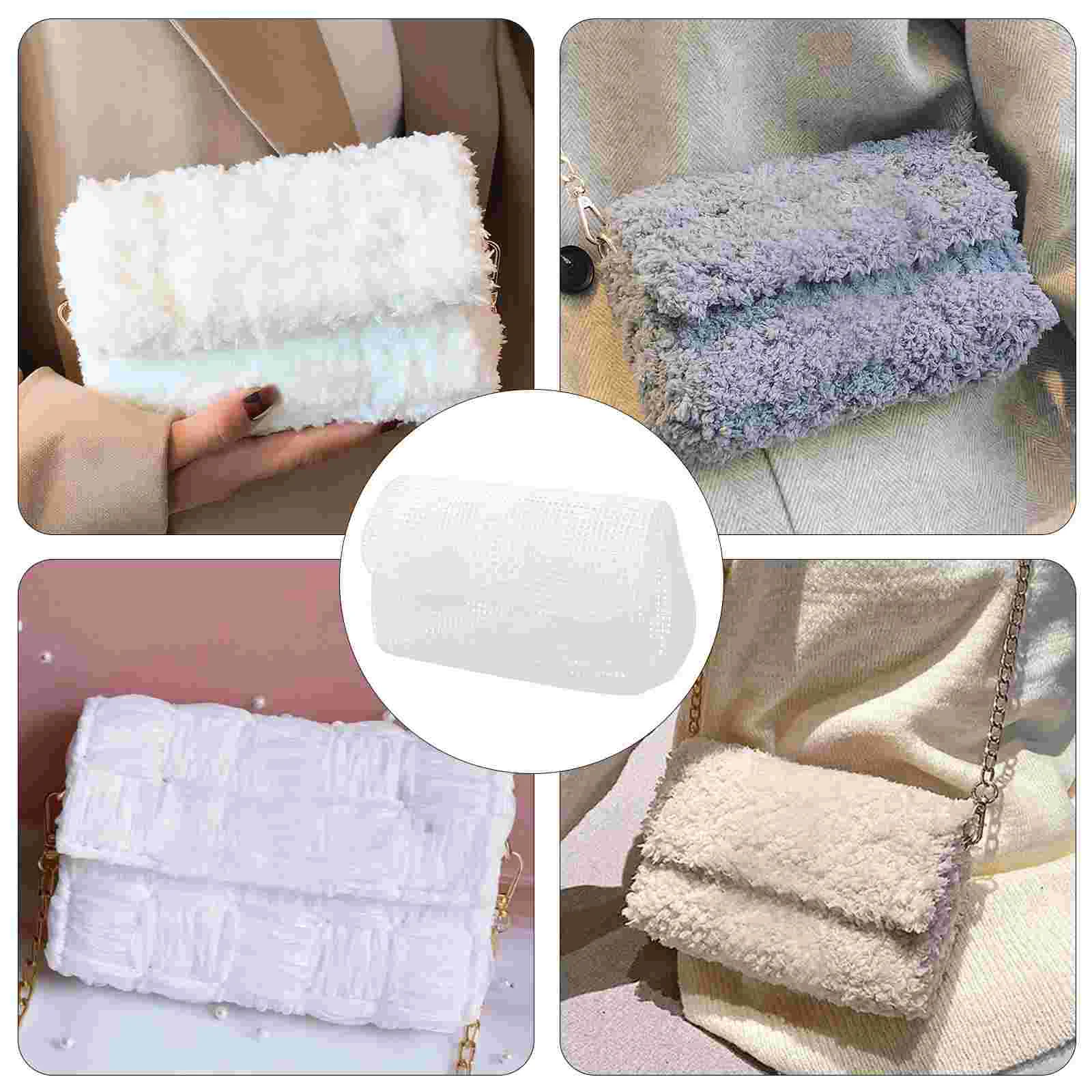 6 Pcs DIY Plastic Mesh Canvas Sheet Woven Handbag Crib Accessories Halloween Making Supplies Clear Wallet White