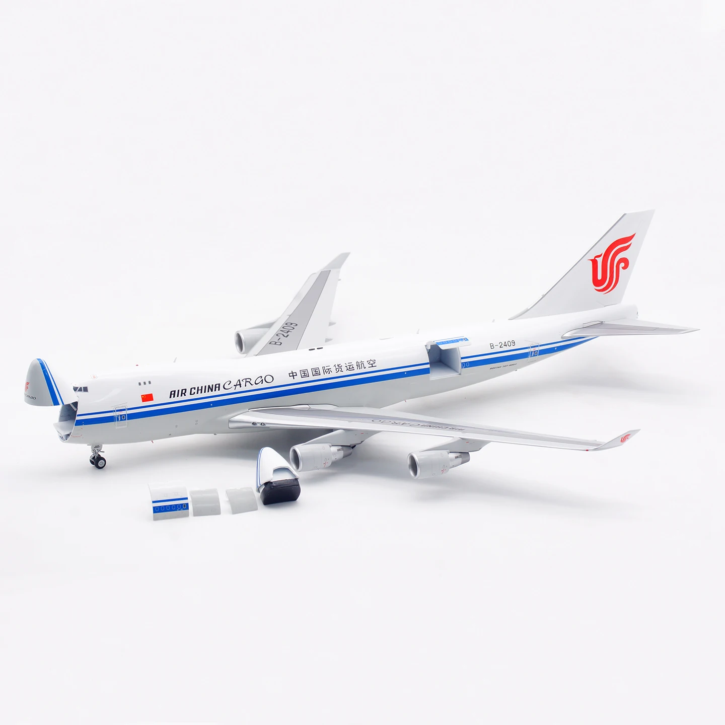 

L2066C Alloy Collectible Plane Gift SQ Wings 1:200 Air China Cargo [Open Door] Boeing B747-400F Diecast Aircraft Model B-2409