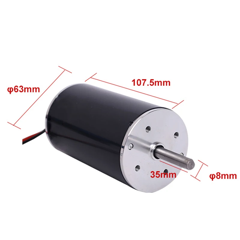 50W 80W 100W 63mm 12V 24V 2000rpm 4000rpm 5000rpm 6000rpm High Speed Electrical Brushed Small DC Motor