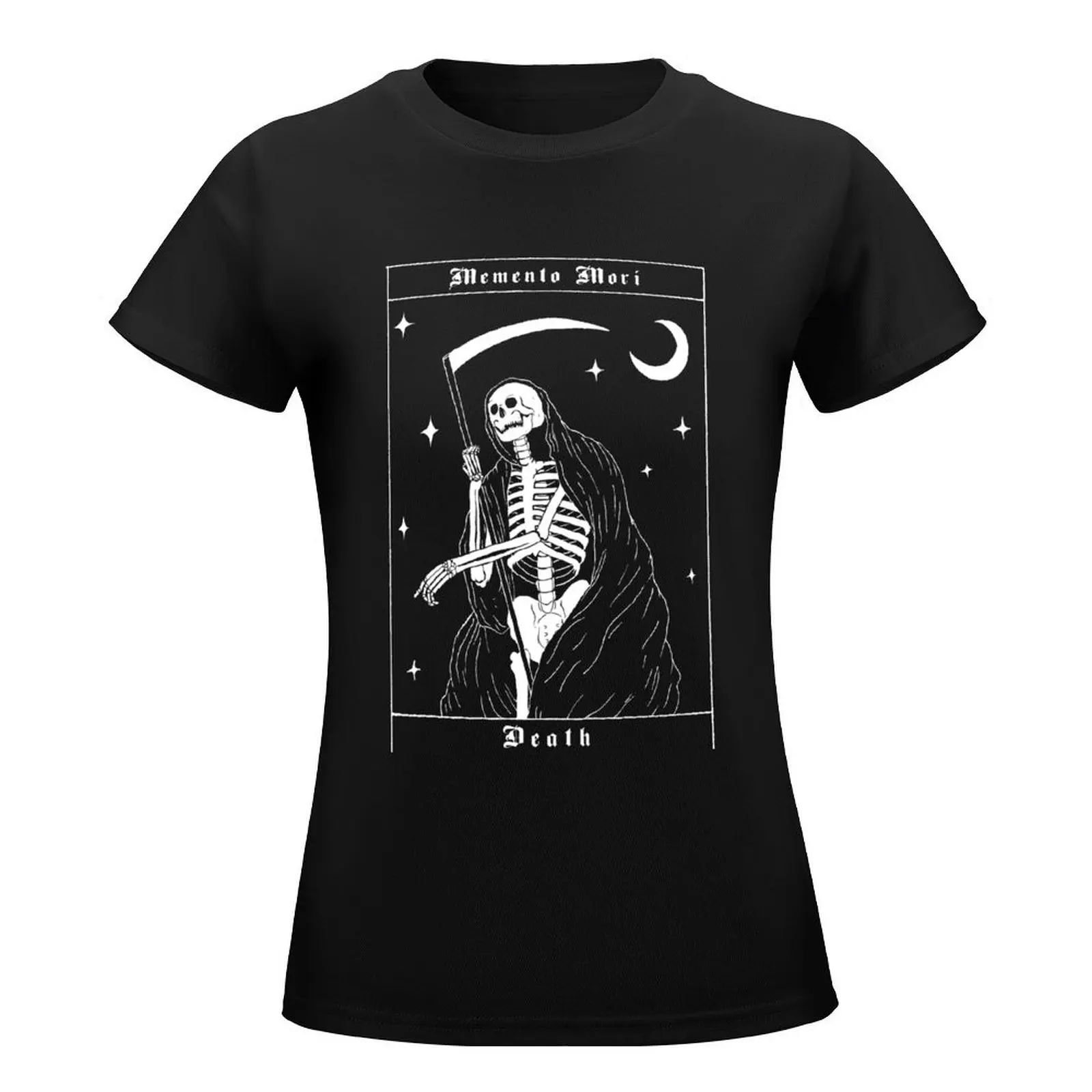 Memento Mori - Death T-Shirt lady clothes tops shirts graphic tees aesthetic clothes Women's cotton t-shirt