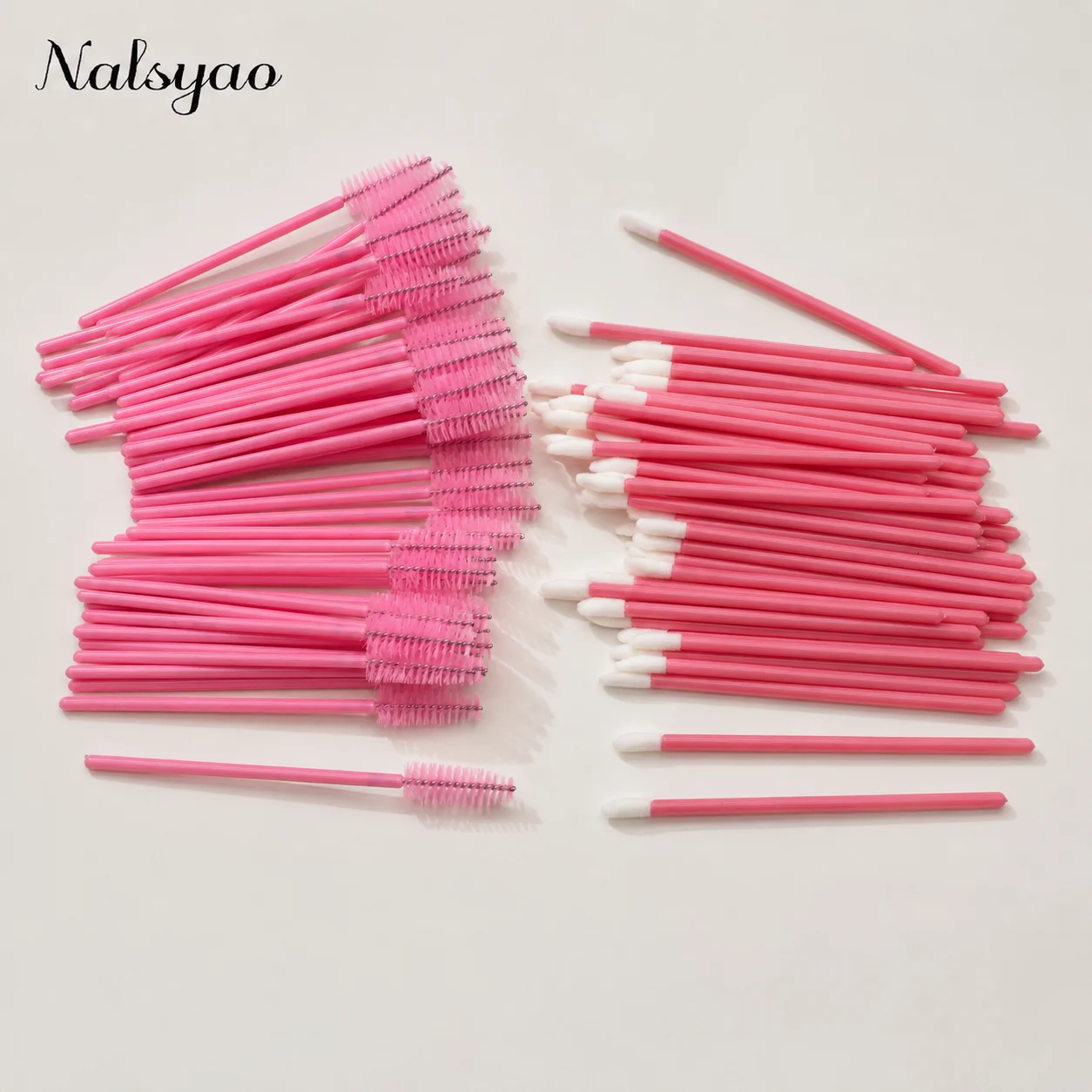 CNKESS 50PCS Disposable Eyebrow Eyelash Brushes 50PCS Lip Brushes  Mascara Wand Makeup Applicators Kit Eyelash Extension Brush