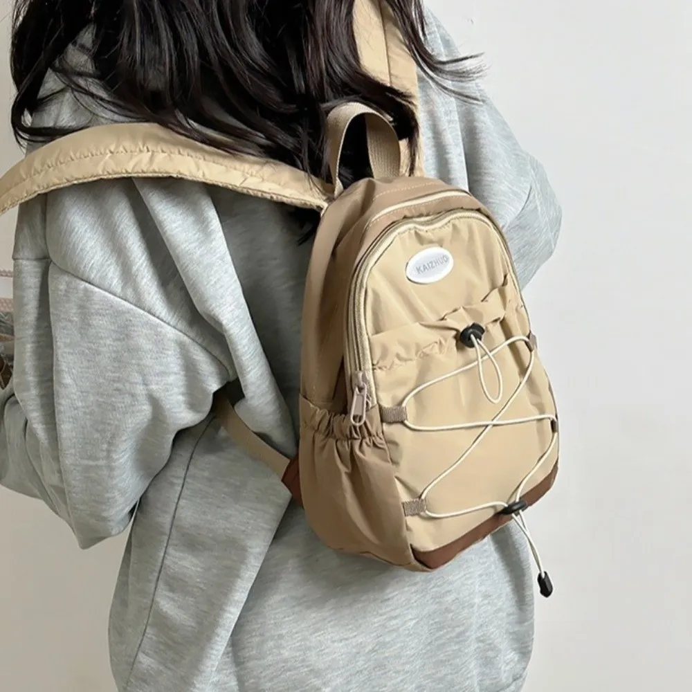 Fashion Japanese Style Lightweight Backpack Solid Color Leisure Nylon Shoulder Bags College Versatile Student Schoolbag Unisex