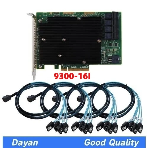 

НОВЫЙ Адаптер LSI SAS 9300-16I 12 ГБ/с HBA для шины IT Mode с 4 портами SFF-8643 SATA