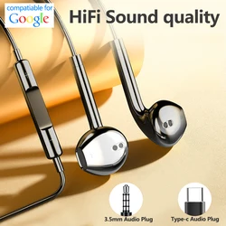 3.5mm/ USB C Earphones for Google Headphones Pixel 7a Pixel 7 6 Digital Wired Earbuds with Mic Samsung Motorola Type C Headsets