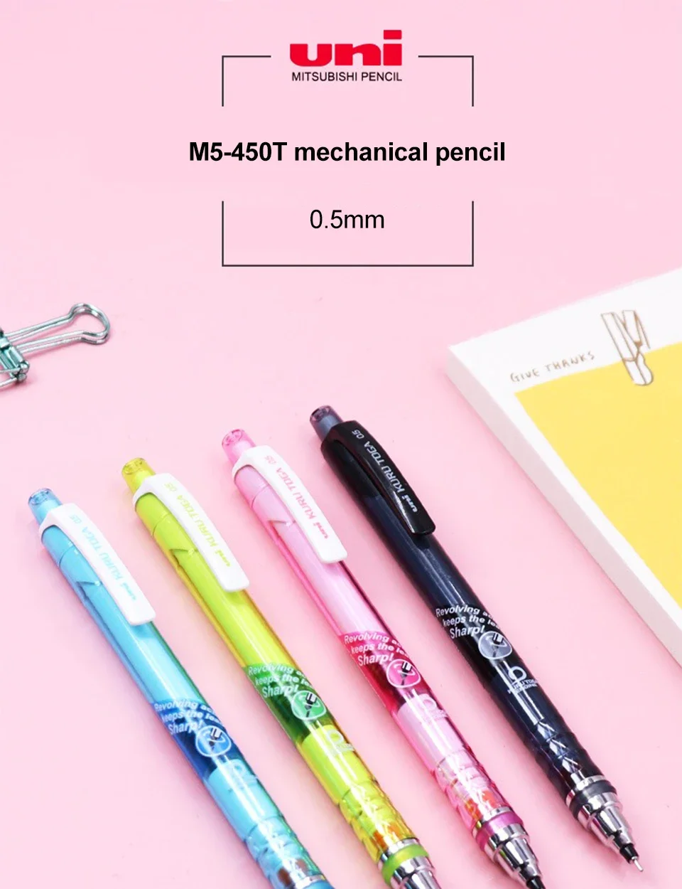 UNI Kuru Toga Druckbleistift M5-450T Zeichenstift 0,5 mm Niedriger Schwerpunkt Automatische Rotation Schulbedarf Schreibwaren – Detail 1