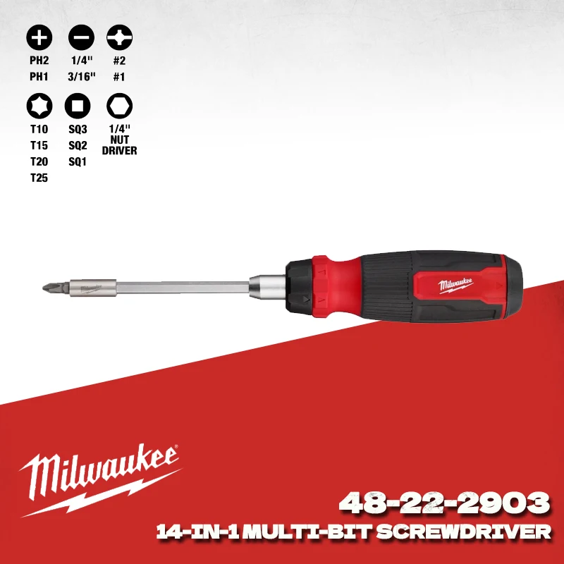 

Milwaukee 48-22-2903 Многобитная компактная отвертка 14-в-1 с храповым механизмом Ручные инструменты MILWAUKEE Tools