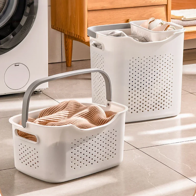 Dirty Clothes Basket Light Luxury Toilet Bathroom Laundry Basket Dirty Clothes Partition Storage Basket Laundry Organizer