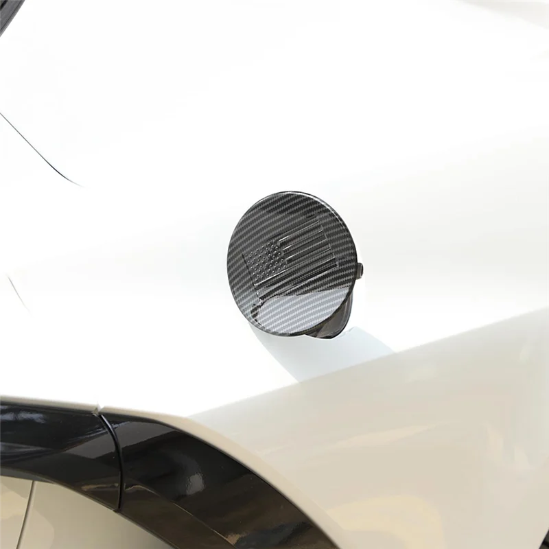 Reliable-For  Corvette C8 2020-2023 Car Fuel Tank Cap Cover Trim Replacement ABS Carbon Fiber