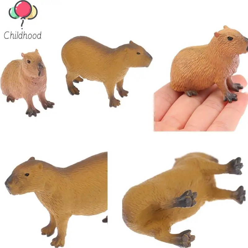 New Simulation MIni Cute Wild Animals Model Capybara Action Figure Children's Collection Toy Gift Simulation Animals Model