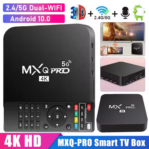 MXQ-PRO Smart TV Box Android 10.0 2.4G 5G Dual-WIFI 4K Media Player TV Box Home Theater 4K HD TV Box MXQ-PRO Smart Set Top Box