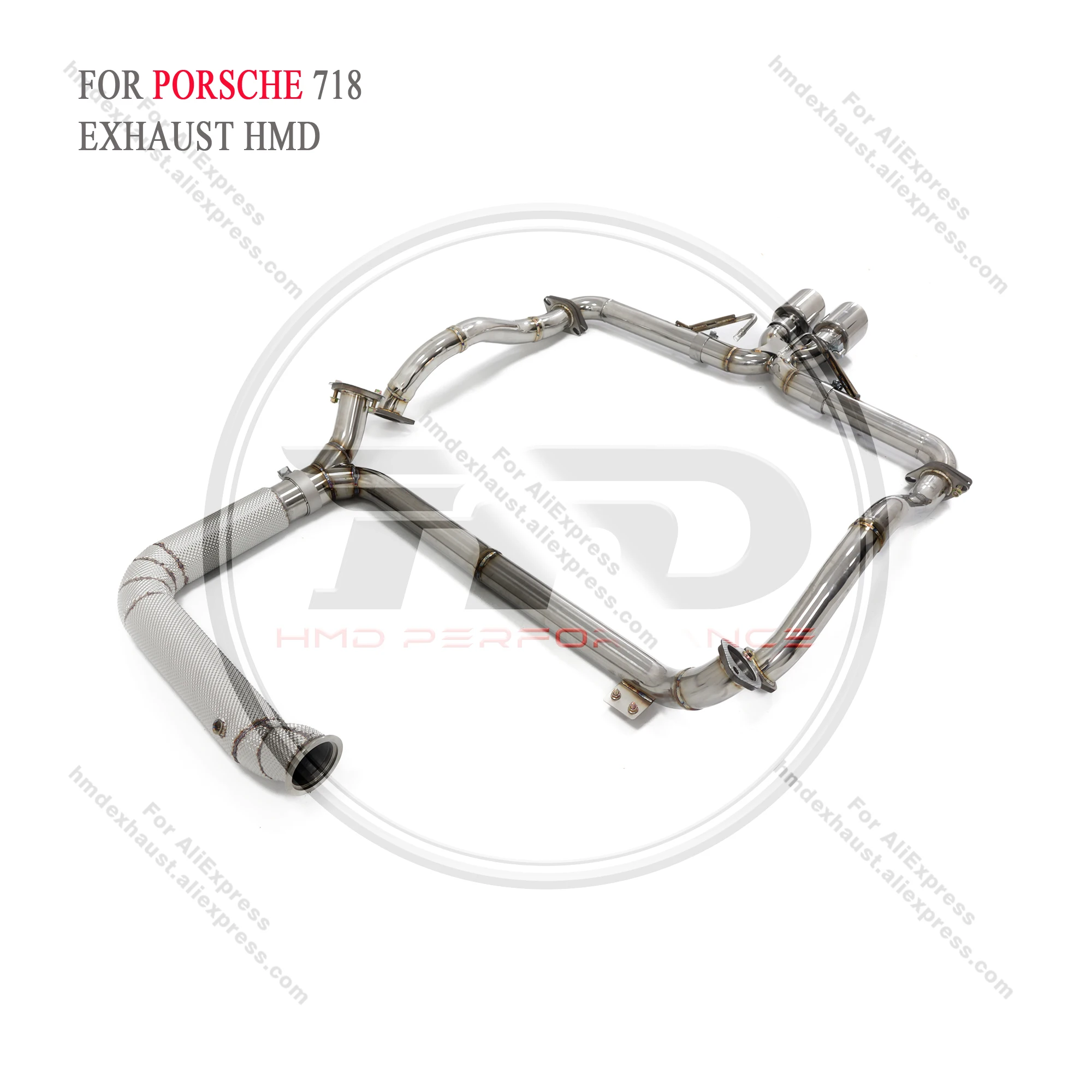 HMD Exhaust System Stainless Steel Performance Catless Downpipe And Catback for Porsche 718 982 2.0T 2.5T Without Valve