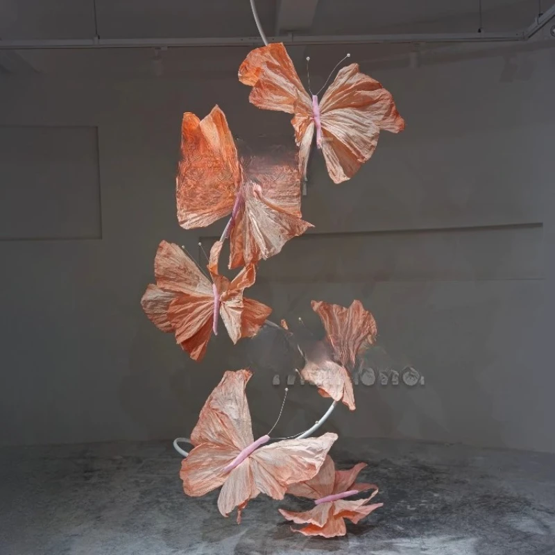 

Butterfly decoration wedding simulation flower window scene clock in prop flower paper art flower art wall