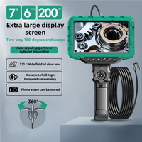 7 Inch IPS  Screen 3.9mm/6mm HD 1080P 360° Steering Endoscope Camera Car Maintenance Engine Carbon Deposition DetectionBorescope